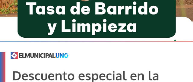 Descuento especial en la Tasa de Barrido y Limpieza: beneficio vigente hasta el 10 de febrero